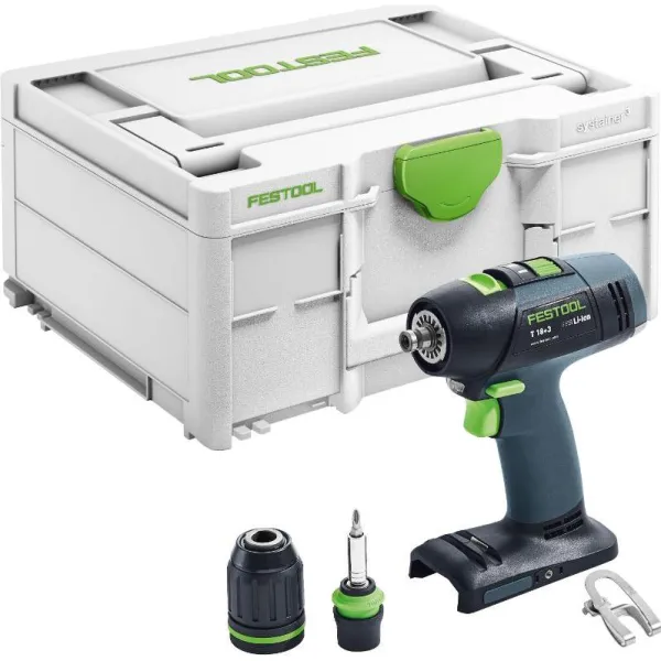 Festool Batteridriven borr-/skruvdragare T 18+3-Basic i Systainer3