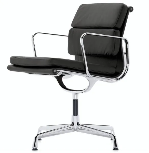 Vitra Soft Pad EA 208 Kontorsstol med Swivel Svart/Krom