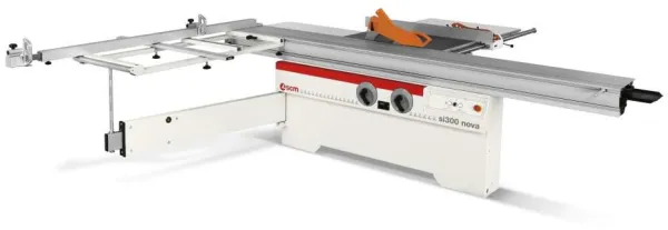 SCM cirkelsåg, SI 300 NOVA med lutande sågblad och skjutbord.