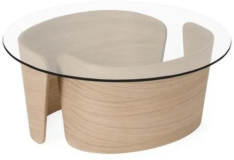 Sibast Furniture No 7 Lounge-soffbord Ø70 Låg Vitoljad Ek/Glas