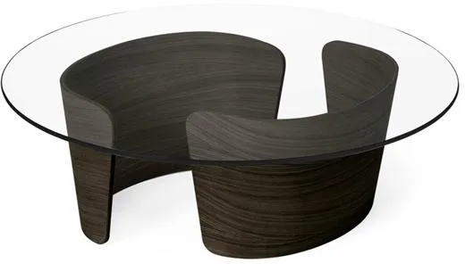 Sibast Furniture No 7 Lounge-soffbord Ø90 Låg Mörkoljad Ek/Glas