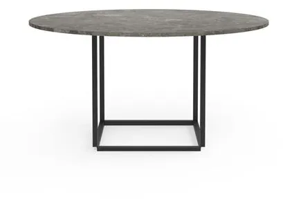 New Works Florence Matbord Ø145 Gris Du Marais Marmor med Svart Underrede